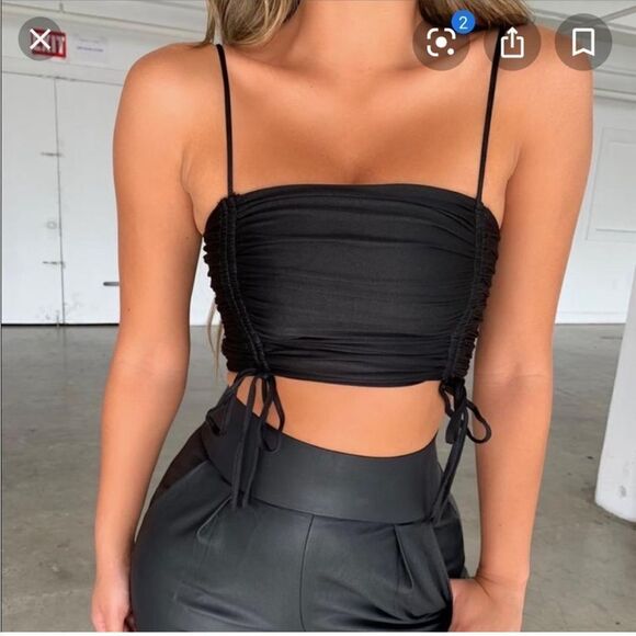 👗 Tiger Mist Black Bandage-Style Top - Size XS - Very Flattering - Picture 1 of 4